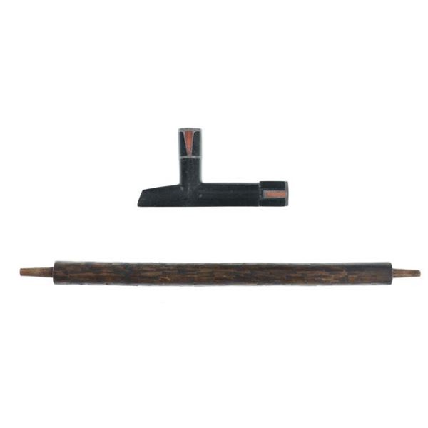 Circa 1860 Lakota Sioux Inlaid Pipe and Stem
