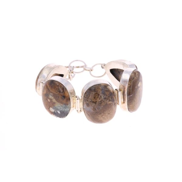 Southwestern Sterling Montana Agate Bracelet