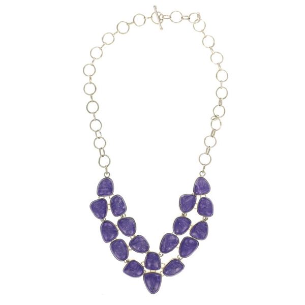 Southwestern Sterling Silver Charoite Necklace
