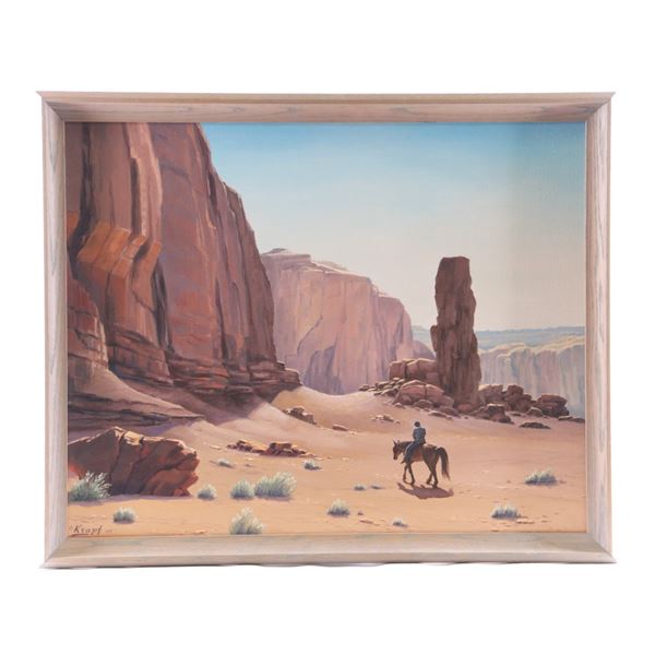 Paul Krapf Oil On Board American Southwest Canyon