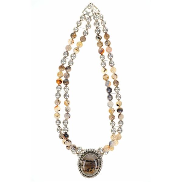 Montana Agate Sterling Silver Necklace – Billings, Montana