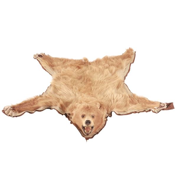 Montana Cinnamon Blonde Black Bear Felted Rug