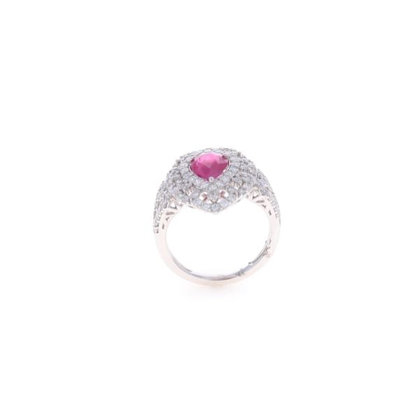 RARE GIA Burmese Ruby VS2 Diamond Platinum Ring
