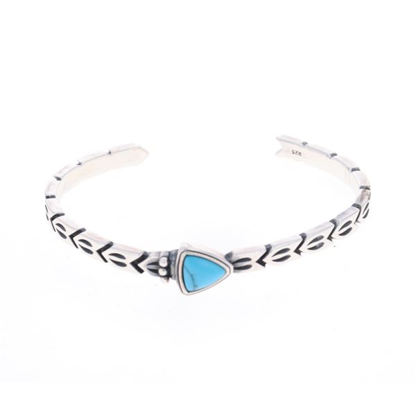 Navajo Sterling Silver Kingman Turquoise Bracelet