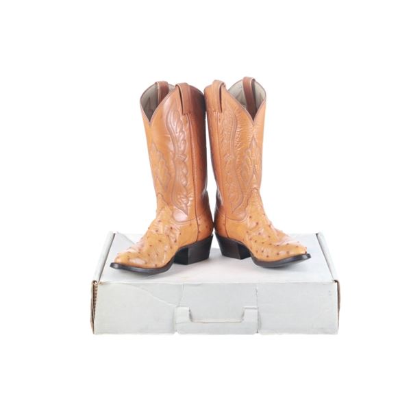 Tony Lama El Rey Full Quill Ostrich Western Boots