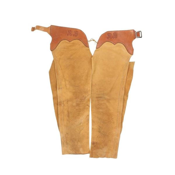 Ca. 1980's Buckskin Leather Custom Youth Chaps