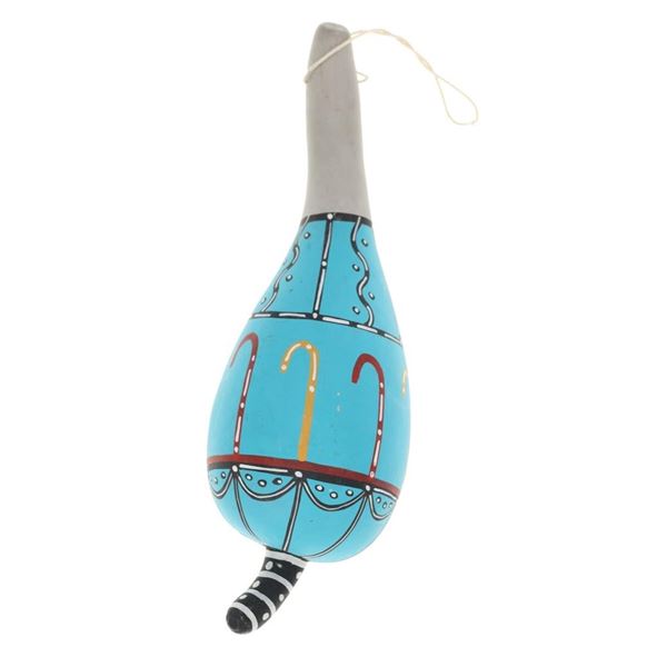Mid-1900's Hopi Pueblo Polychrome Gourd Rattle