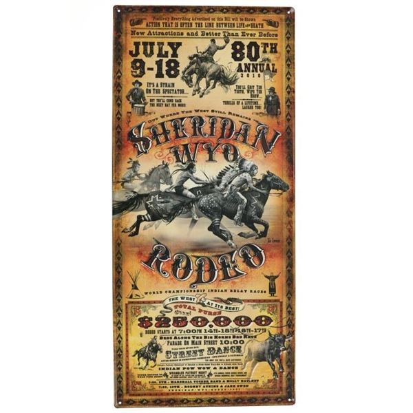 Sheridan, Wyoming Rodeo Bob Coronato Metal Sign