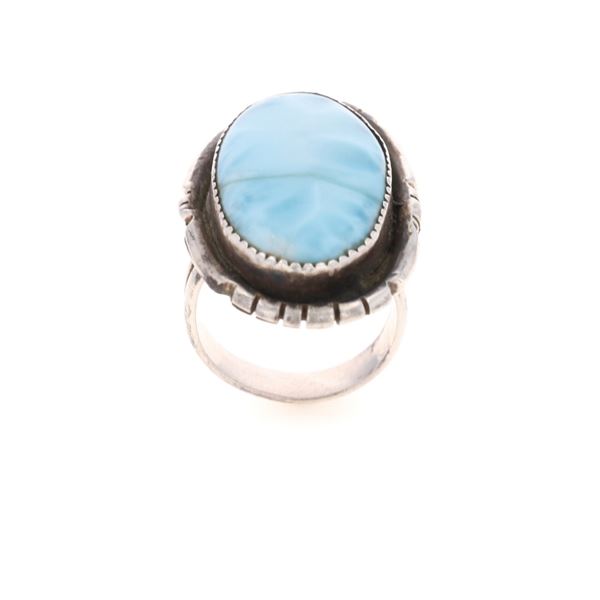 Ca. 1950's Navajo Sterling Silver Larimar Ring