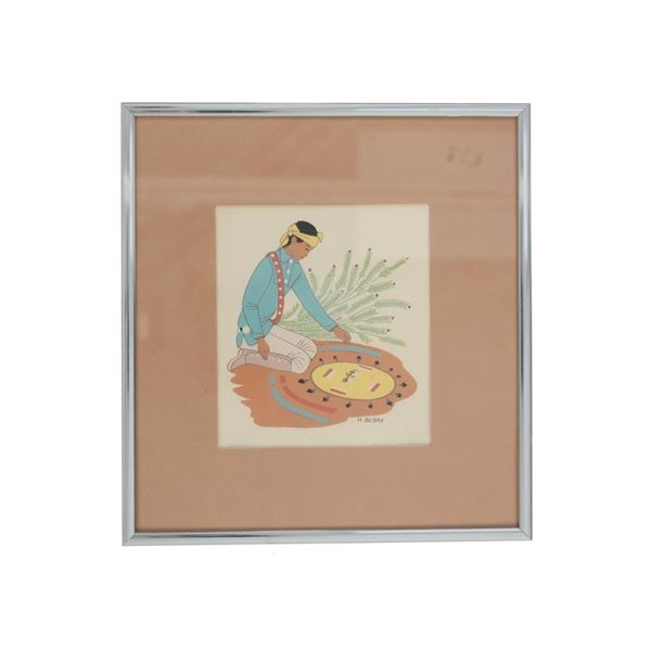 Harrison Begay (1917-2012) "Shield Making"