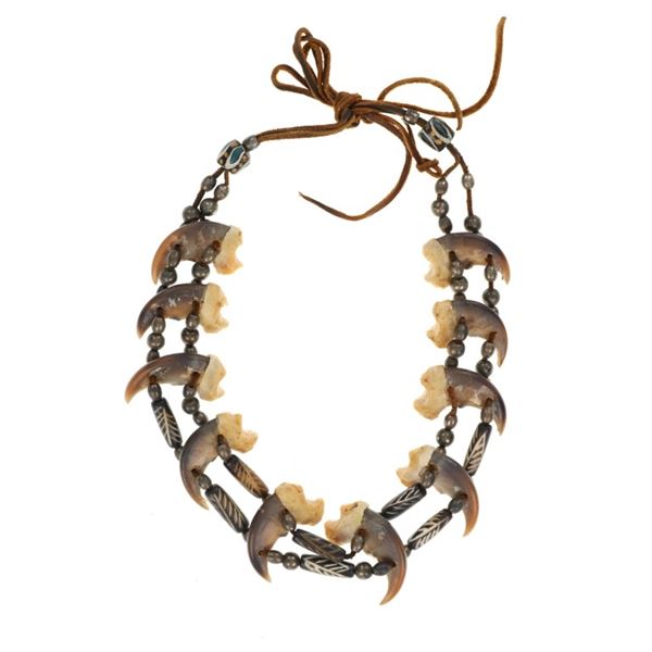 Chiricahua Apache Bear Claw Beaded Necklace