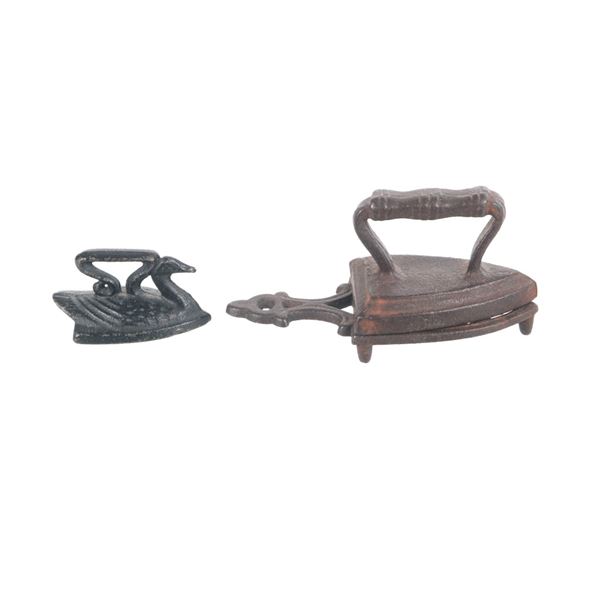 Salesman Sample Swan Iron Pair c. 1920's