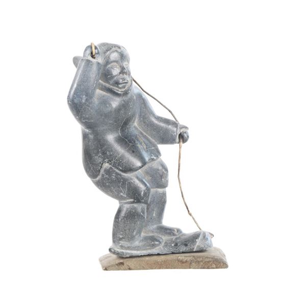 Inuit Eskimo Soapstone Arctic Scene Carving Figure