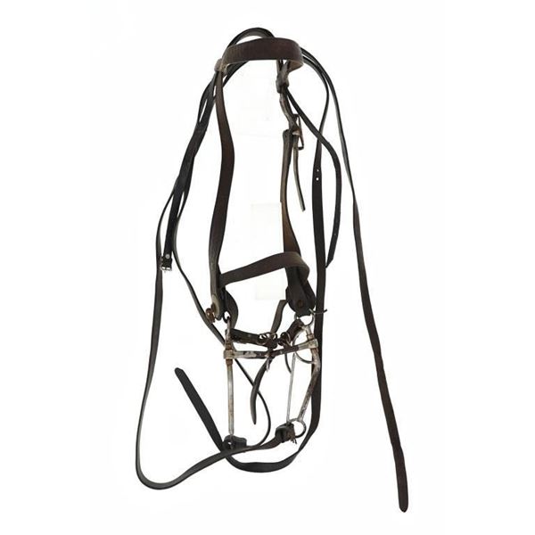 Ca. 1950's Harness Leather Broken Snaffle Bridle