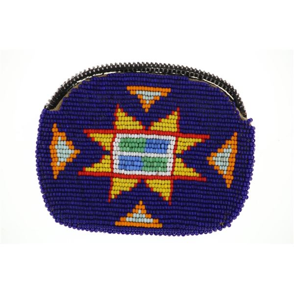 Montana Crow Fully Beaded Purse C. 1950's