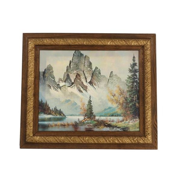"Timberline Lake" Lithograph by Wilmer c. 1950-70s