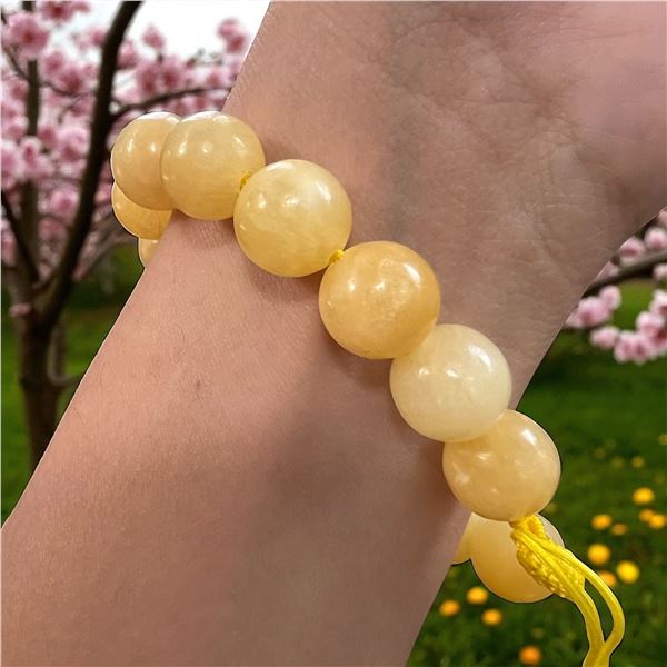 Yellow Honey Calcite Bracelet 12mm