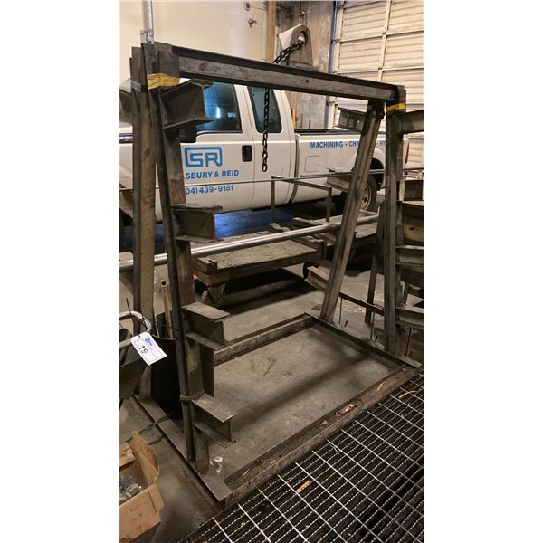 METAL A-FRAME MATERIAL STORAGE RACK - APPROX. 5FT X 3FT X 6FT HIGH