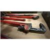 Image 5 : GROUP OF 5 RIDGID PIPE FITTING WRENCHES - 3 WRENCHES (60"/36"/36") AND 2 (C-36) CHAIN WRENCHES