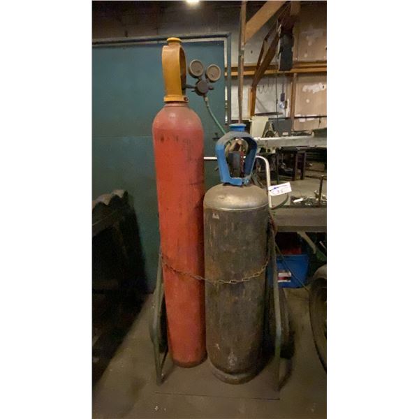 OXY-ACETYLENE WELDING SET - INCLUDES CART, TORCH, HOSE-LINE AND GAUGES