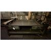 Image 1 : CUSTOMIZED STEEL WORK TABLE WITH RATCHET TIE DOWNS, 2 DRAWERS FULL OF STEEL COMPONENTS & FITTINGS