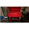 Image 1 : RED METAL PARTS WASHER/SOLVENT TANK AND ELECTRIC BARREL PUMP
