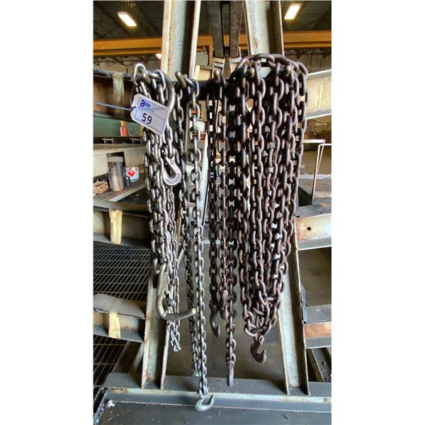 GROUP OF ASSORTED LIFTING CHAIN - APPROX. 6 CHAINS
