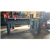 Image 1 : CUSTOM MADE WELDERS STEEL WORK TABLE WITH VISE - APPROX. 6FT X 4FT X 3FT HIGH