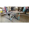 Image 2 : CUSTOM MADE STEEL WORK TABLE WITH ELECTRIC TURNING SYSTEM AND 3 JAW LATHE CHUCK - APPROX, 5FT X