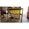 Image 1 : 3 TIER METAL SHELVING UNIT AND CONTENTS - MOSTLY VEHICLE PARTS, SOME TOOLS AND SCRAP METAL