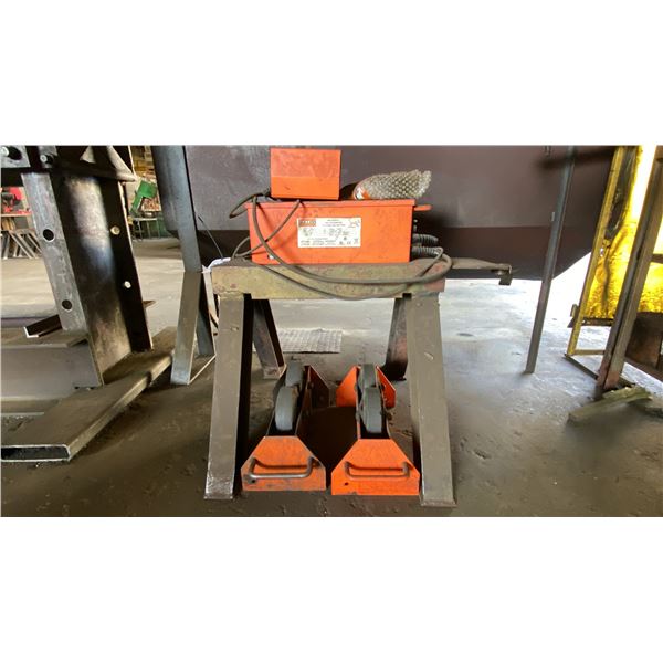 GULLCO MODEL KR-200-L-B AUTOMATIC PIPE TURNING MACHINE ON METAL WORK STAND