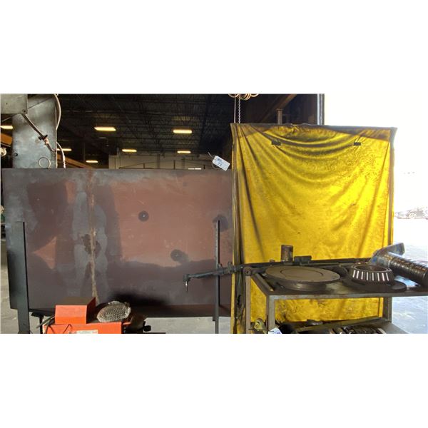 2 WELDING SCREENS - (1) YELLOW PLASTIC AND (1) METAL