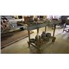 Image 2 : MOBILE STEEL WORK TABLE WITH ASSORTED MACHINIST STEEL PARTS AND ACCESSORIES -