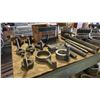 Image 3 : MOBILE STEEL WORK TABLE WITH ASSORTED MACHINIST STEEL PARTS AND ACCESSORIES -