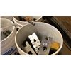 Image 3 : 5 LORDCO PALES FILLED WITH ASSORTED MILLING AND LATHE MACHINIST ATTACHMENTS AND HARDWARE