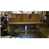 Image 1 : STEEL FRAMED WORK BENCH WITH JET MECHANICS VISE - APPROX.8FT X 2FT X 5FT HIGH TO TOP OF BACKBOARD