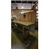 Image 2 : STEEL FRAMED WORK BENCH WITH JET MECHANICS VISE - APPROX.8FT X 2FT X 5FT HIGH TO TOP OF BACKBOARD