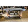 Image 2 : LARGE MOBILE METAL FRAMED MATERIAL WORK TABLE