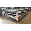 Image 3 : LARGE MOBILE METAL FRAMED MATERIAL WORK TABLE