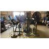 Image 1 : GROUP OF 5 ASSORTED SIZE SHOP FANS AND (1) DOUBLE HEAD WORK LIGHT