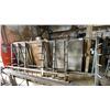 Image 1 : METAL A-FRAME MATERIAL STORAGE RACK AND (1) SECTION OF ALUMINIUM STEP LADDER