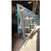 Image 2 : METAL A-FRAME MATERIAL STORAGE RACK AND (1) SECTION OF ALUMINIUM STEP LADDER