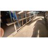 Image 3 : METAL A-FRAME MATERIAL STORAGE RACK AND (1) SECTION OF ALUMINIUM STEP LADDER