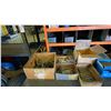 Image 5 : METAL FRAMED WORK TABLE WITH (56) COMPARTMENT ORANGE PARTS BIN AND ALL CONTENTS -COTTER PINS,