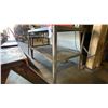 Image 4 : 2 METAL WORK TABLES AND PAIR OF SMALL STEEL SAW HORSES