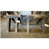 Image 5 : 2 METAL WORK TABLES AND PAIR OF SMALL STEEL SAW HORSES