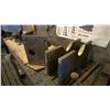 Image 4 : STEEL AND WOOD WORK TABLE WITH ATTACHED VISE, MACHINIST VISE AND ASSORTED INDUSTRIAL GRINDER