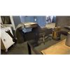 Image 8 : STEEL AND WOOD WORK TABLE WITH ATTACHED VISE, MACHINIST VISE AND ASSORTED INDUSTRIAL GRINDER