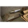 Image 9 : STEEL AND WOOD WORK TABLE WITH ATTACHED VISE, MACHINIST VISE AND ASSORTED INDUSTRIAL GRINDER