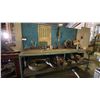 Image 1 : METAL MOBILE WORK TABLE WITH ASSORTED LATHE PARTS, TOOLS AND ATTACHMENTS